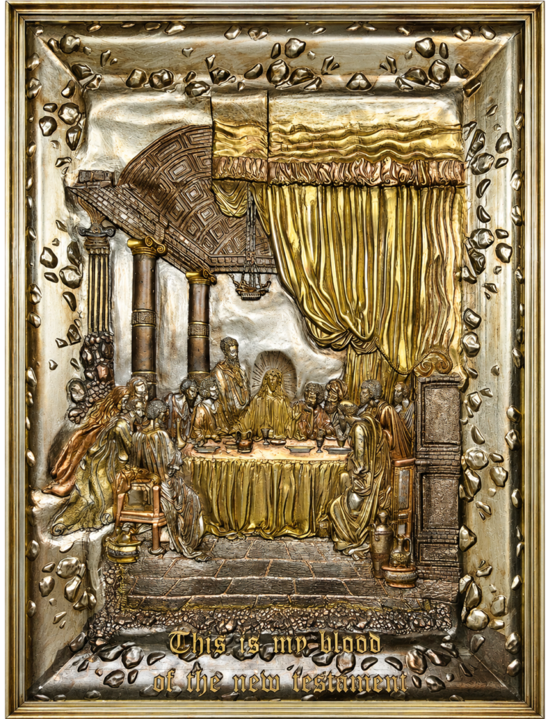 The Last Supper — Metallic Version by Amnon Moalem, Carved wood and cast-epoxy