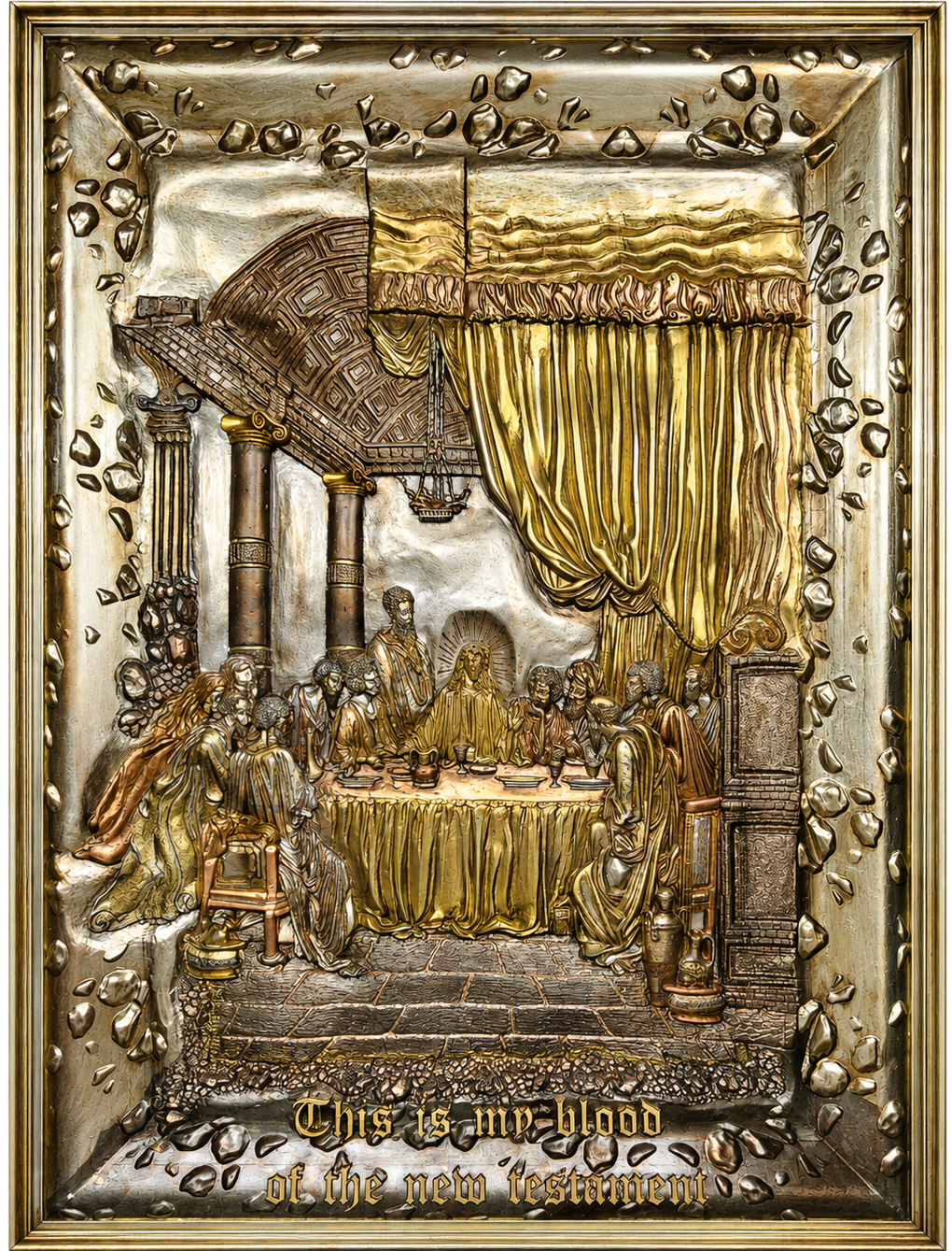 The Last Supper — Metallic Version by Amnon Moalem, Carved wood and cast-epoxy